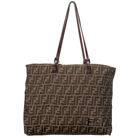 Roll bag cloth tote Fendi Brown in Cloth 